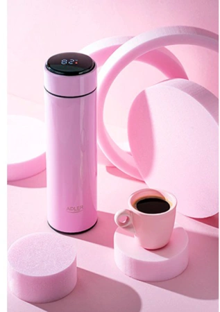 Термос Adler AD 4506p (pink, 473мл, дисплей, индикатор предосторожности, фильтр) купить по самой низкой цене