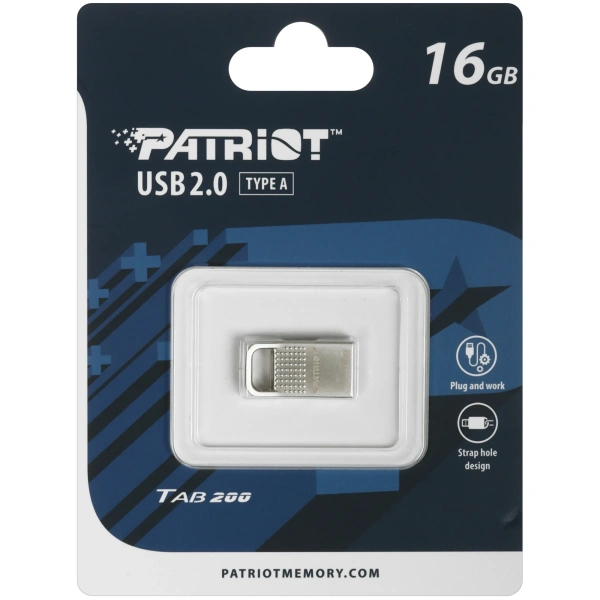 USB 2.0 Type-A FLASH DRIVE 16Gb Patriot Tab200 (PSF16GT200S2U) металлический корпус купить по самой низкой цене