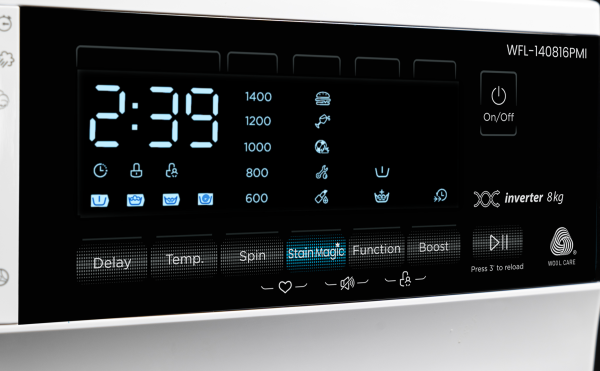 Стиральная машина VIVAX WFL-140816PMI (8кг, Inverter 1400об/м, фронталь.загр) белая  (0001362211) купить по самой низкой цене