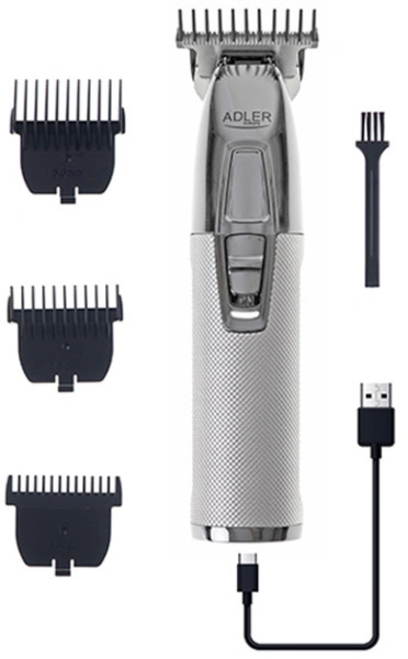 Триммер Adler (AD-2836) 4 съёмные насадки (1,5, 3, 4,5, 6мм), питание акк. 1400 мАч, серебр. купить по самой низкой цене