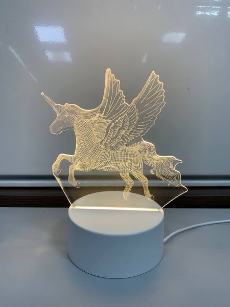 Настольный светодиодный детский ночник USB Night Light (3D Acrylic - Unicorn) купить по самой низкой цене