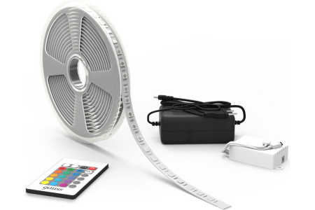 Лента светодиодная Gauss Basic (BT042) LED 5050/60 12V 10W/m 700lm/m RGB 10mm IP20 5m ДУ+RGB-контр+БП купить по самой низкой цене