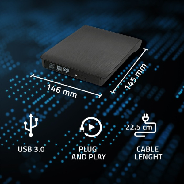 Привод-внешний DVD+-RW/CD-RW QOLTEC (51857) USB 3.0  EXTERNAL купить по самой низкой цене