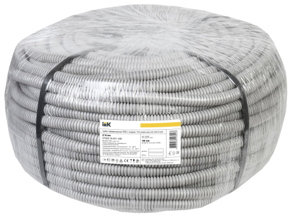 Гофро-труба IEK CTG20-16-K41-100L ПВХ с зондом d=16mm (100м/уп.) купить по самой низкой цене