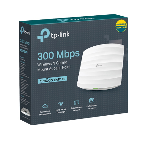 Точка доступа Wi-Fi TP-LINK EAP110 Lan,802.11an,300Мбит/с,PoE купить по самой низкой цене