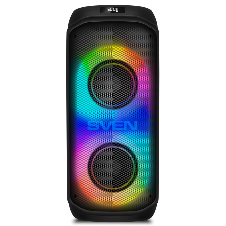 Портативная акустика SVEN PS-1050 (200W(RMS), TWS, BT, USB, mSD, FM, дисп, Д/У, RGB подсветка) купить по самой низкой цене