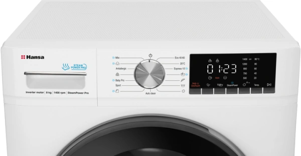 Стиральная машина Hansa WHG814DD1W (8кг, 1400об/м, фронталь.загр) белая купить по самой низкой цене