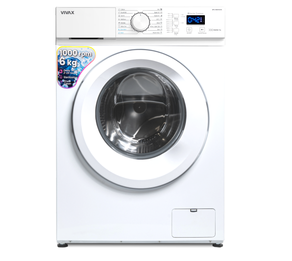 Стиральная машина VIVAX WFL-100616CDSI  (INVERTOR 6кг, 1000об/м, фронталь.загр) белая  0001399183 купить по самой низкой цене