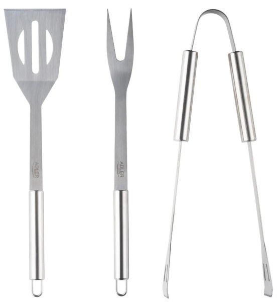 Набор для барбекю Adler (AD-6729) 3пр. Лопатка/Вилка для мяса/Щипцы, нержавеющая сталь, кейс купить по самой низкой цене