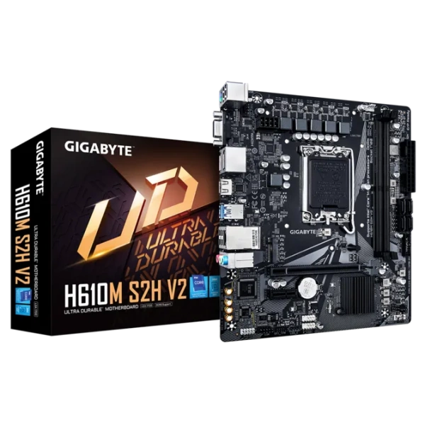 M/B LGA1700: GIGABYTE H610M S2H V2 rev 1.0 (2*DDR5 5600MT/s, 1*PCIEx16+1*PCIEx1, D-Sub/HDMI/2*DP,M.2, GLan) купить по самой низкой цене