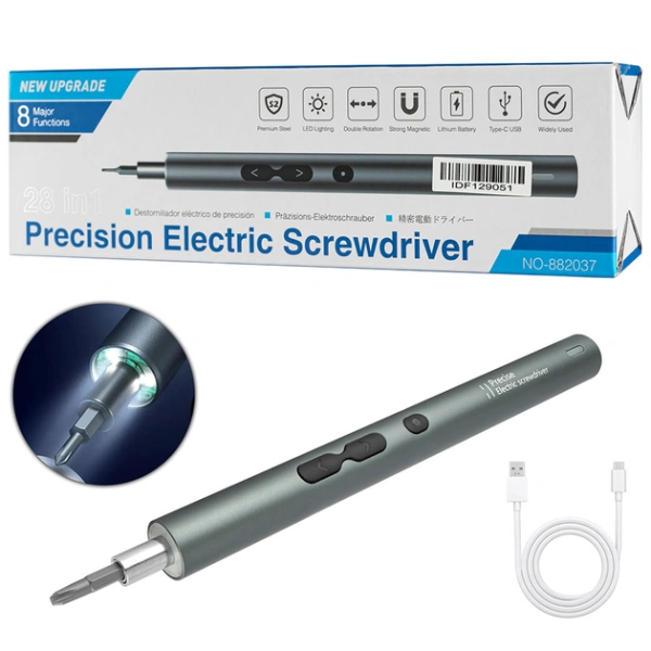 Отвертка аккумулят.. 28 в 1 (KS-882037)  бит-28 шт, подсветка, Li-ion 3.7V 330Mah, 200об/мин, USB Type-C купить по самой низкой цене