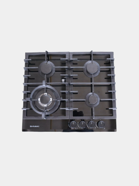 Панель варочная газовая SHIVAKI (S64-1730  black) 4конф, стеклокерам., эл.поджиг, газ-контроль купить по самой низкой цене