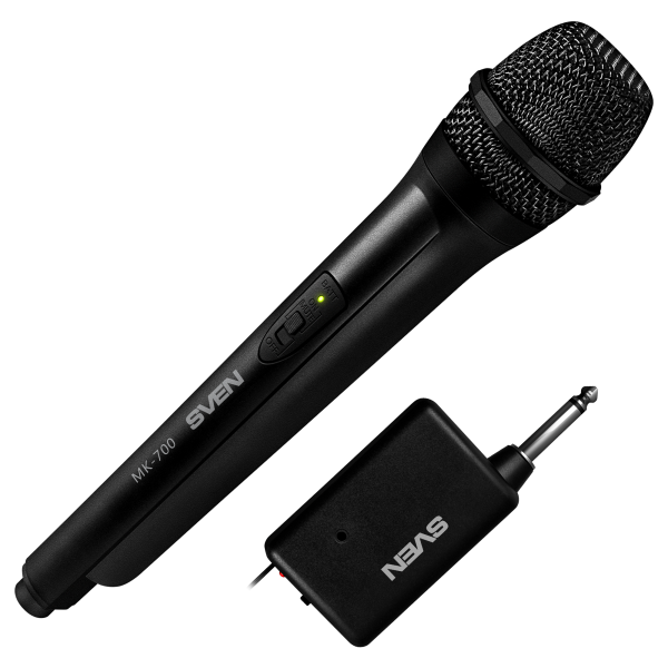 Микрофон SVEN MK-700 (беспроводной, 80-12000Гц, VHF, радио/штекер - 6.3мм) чёрный купить по самой низкой цене