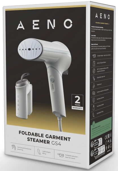 Отпариватель ручной AENO GS4 (AGS0004)  800Вт., 0.2 бар, 0.85л., температура пара 160°C) белый купить по самой низкой цене