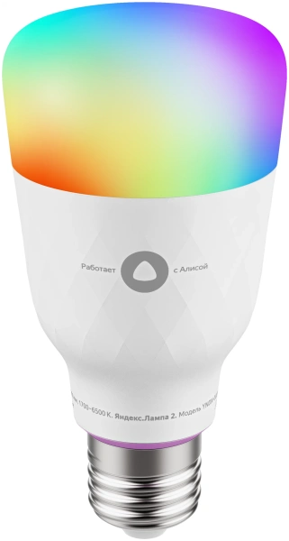 Лампа умная светодиодная Яндекс, модель (YNDX-00018) Е27, Голос.помощник Алиса, 8Вт, 900лм, WiFi, 1700-6500K купить по самой низкой цене