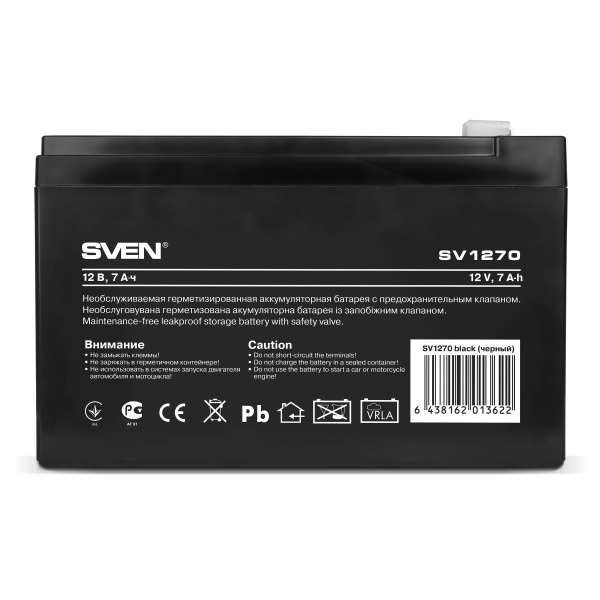 Батарея аккумуляторная SVEN 12V, 7.0Ah (SV1270) 2023 купить по самой низкой цене