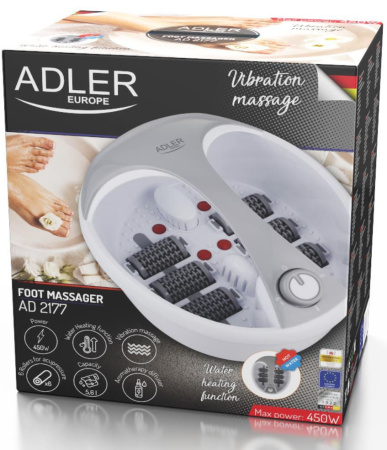 Массажер для ног Adler (AD-2177) пузырьковый, вибрационный, питание от сети, подогрев купить по самой низкой цене