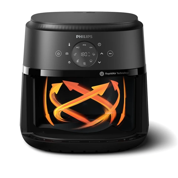 Аэрофритюрница Philips NA231/00 (1700Вт, 6.2л, таймер, сенсорное упр.) чёрная купить по самой низкой цене