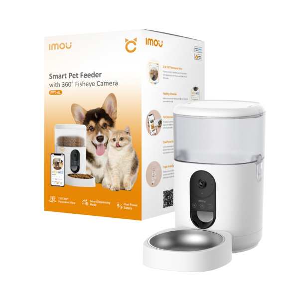 Кормушка умная для домашних животных IMOU (PET-PF1-4LSP) WiFi/BT, 4л, камера, дозатор, аудиосвязь, купить по самой низкой цене