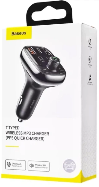 АЗУ FM модулятор Baseus S-13 36W (2USB-A/1C) (CCMT000101) (Черный) купить по самой низкой цене