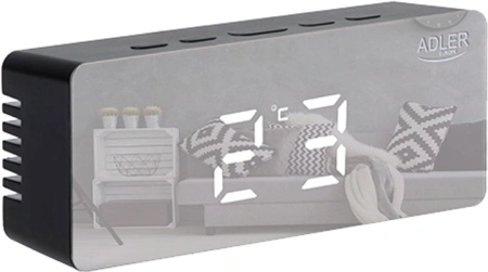 Будильник/часы настольные эектронный Adler AD 1189b (термометр,  3 реж. активации буд-ка) черный купить по самой низкой цене