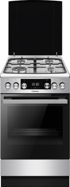 Плита комбинированная Hansa FCMX583292 4конф, эл.духовка, 65л, нержав.сталь/чугун, автоподжиг, газ контроль купить по самой низкой цене