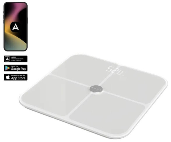 Весы напольные AENO ABS0001S (электронные, 180/0.1кг, анализатор 15 показателей, BT, закаленное стекло ITO) купить по самой низкой цене