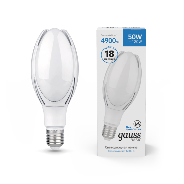 Лампа светодиодная GAUSS Basic BT110 50Вт 6500K E40 4900лм (11834352) купить по самой низкой цене