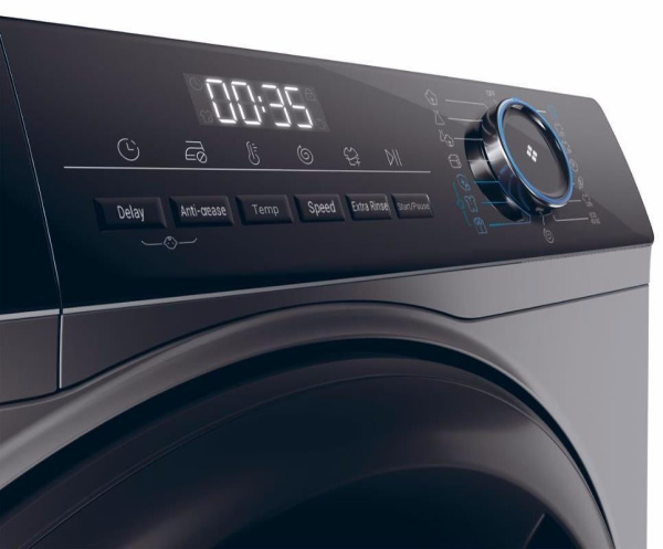 Стиральная машина Haier HW80-B14939S8 (прямой привод, инвертор, 8кг, 1400об/м, класс A, 59.5x85x62) графит купить по самой низкой цене