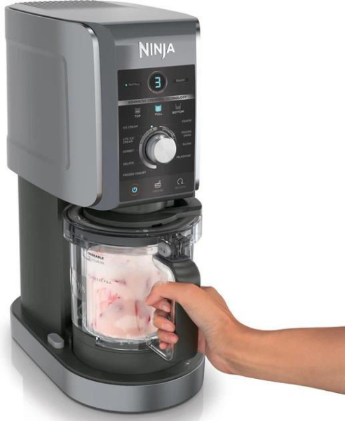 Мороженица Ninja CREAMi Deluxe10-в-1 (NC502EU) 800Вт, 0.7л, серебр. купить по самой низкой цене