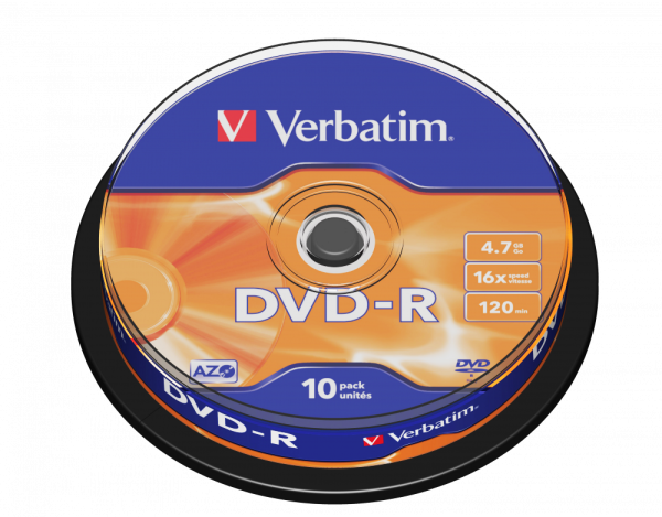 Диск DVD-R VERBATIM 16X 4,7GB, (10шт./уп)  (43548/43523/43522) купить по самой низкой цене