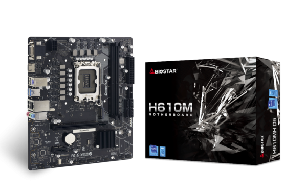 M/B LGA1700: BIOSTAR H610MH D5 (2*DDR5 5600МГц, 1*PCIEx16+1*PCIx1, M.2, 1*HDMI/1*D-Sub, GLan) купить по самой низкой цене