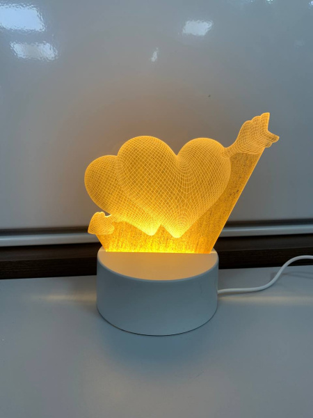 Настольный светодиодный детский ночник USB Night Light (3D Acrylic - 2 Love) купить по самой низкой цене