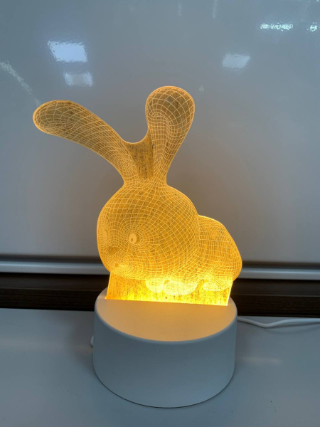 Настольный светодиодный детский ночник USB Night Light (3D Acrylic - Rabbit) купить по самой низкой цене
