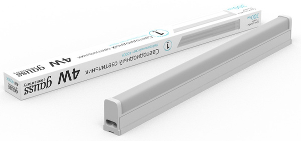 Светильник линейный LED GAUSS TL (130411204) 4W, 300lm, 4000K, матовый, 313х22х33мм, IP20 купить по самой низкой цене