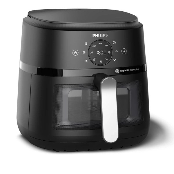 Аэрофритюрница Philips NA231/00 (1700Вт, 6.2л, таймер, сенсорное упр.) чёрная купить по самой низкой цене