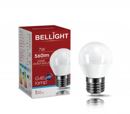 Лампа светодиодная BELLIGHT G45, 230V, 7Вт, 6500K, E27 купить по самой низкой цене
