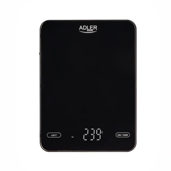 Весы кухонные Adler AD 3177b (электронные, стекло, 10кг/1гр, аккум, USB) чёрные купить по самой низкой цене