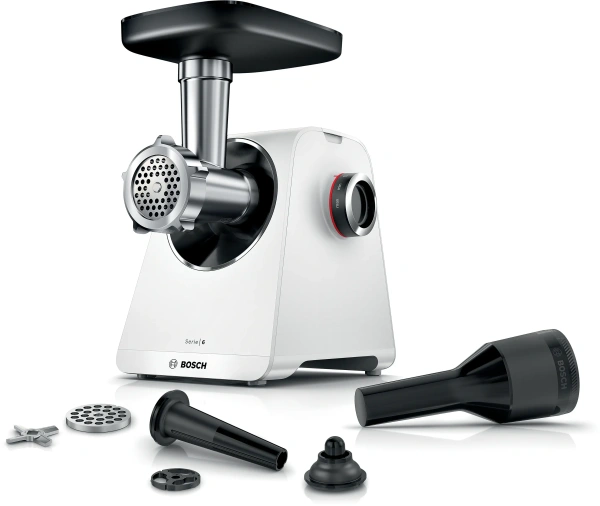 Мясорубка  Bosch MFWS607W (3.5кг/мин, 2100Вт, 2 диска для фарша, 2 скорости) купить по самой низкой цене