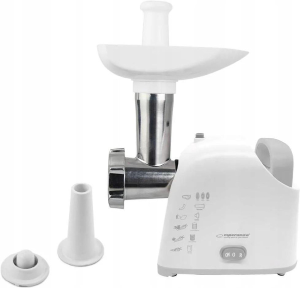 Мясорубка Esperanza Wellington EKM033 (2кг/мин, 2200Вт, 3*диска для фарша, 3*насдки) белая купить по самой низкой цене
