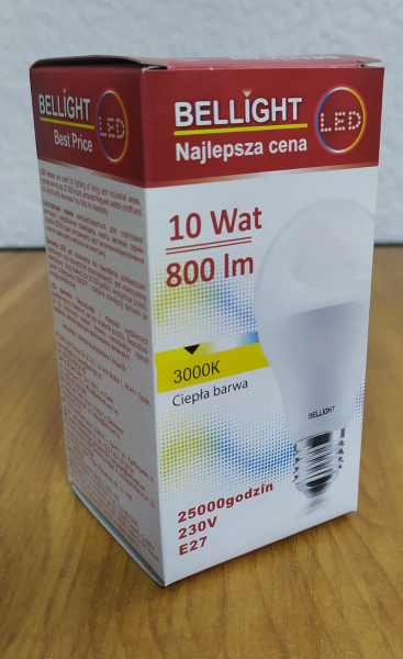 Лампа светодиодная BELLIGHT (Best Price) A60, 230V, 10W, 3000K, E27 купить по самой низкой цене