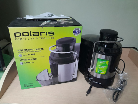 Соковыжималка Polaris PEA 0833A (800Вт, 2 скор, корпус нержавеющая сталь) Уценка! купить по самой низкой цене