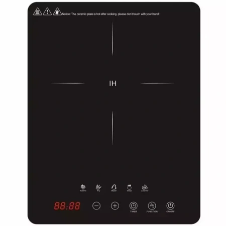 Плита электрическая настольная индук Vivax HPI-2001TP (2000Вт, 1конф, з/стекло, сенсорн.упр.) чёрн. 0001365036 купить по самой низкой цене