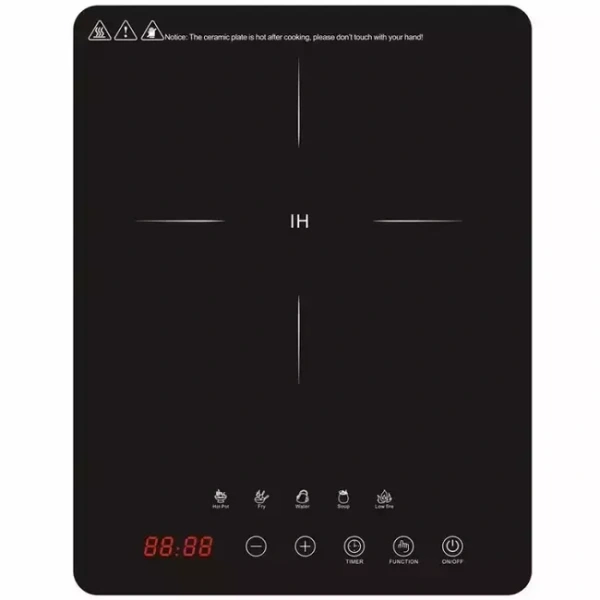 Плита электрическая настольная индук Vivax HPI-2001TP (2000Вт, 1конф, з/стекло, сенсорн.упр.) чёрн. 0001365036 купить по самой низкой цене