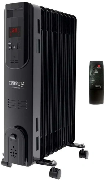 Обогреватель масляный CAMRY CR 7810 (800/1200/2000Вт, 9 секций, термостат, защита от перегрева) чёрный купить по самой низкой цене