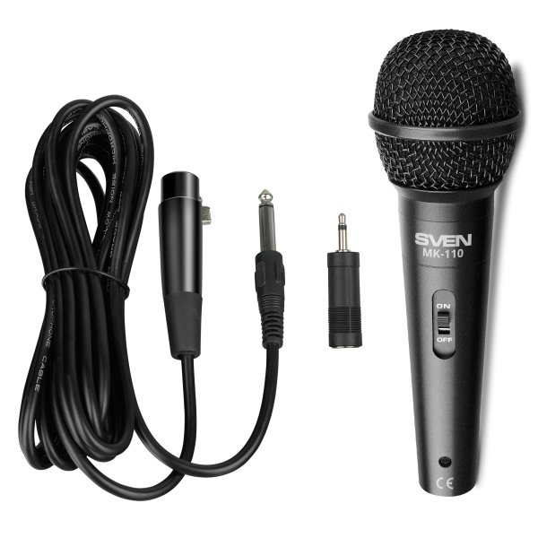 Микрофон SVEN MK-110 (4м., черн.,6.3мм /  3.5 мм мини-джек) купить по самой низкой цене