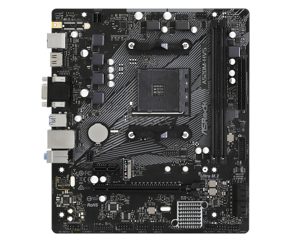 M/B S-AM4: ASRock A520M-HVS (2*DDR4 4733+MT/s, PCIEx16+PCIEx1, D-Sub/HDMI, GLan) купить по самой низкой цене
