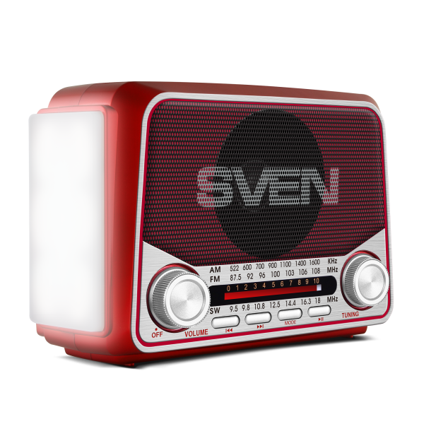Радиоприемник SVEN SRP-150 RED (FM/AM/SW, USB/mSD, Bluetooth, 3Вт, 150-20000Гц, аккум 1200mAh/USB-C DC 5V) купить по самой низкой цене