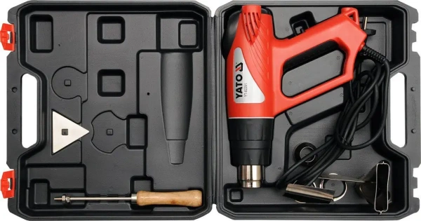 Фен технический YATO (YT-82291) 2000Вт, 350-550°C, регулировки температуры и потока воздуха купить по самой низкой цене