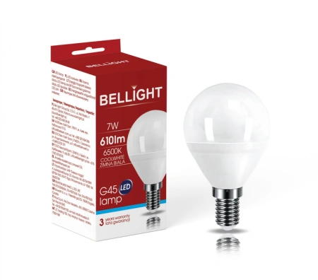 Лампа светодиодная BELLIGHT G45, 230V, 7Вт, 6500K, E14 купить по самой низкой цене